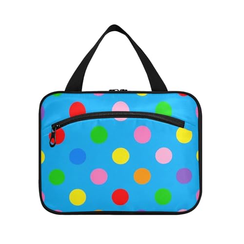 Reise-Set zum Aufhängen, mit Haken, tragbare Designer-Make-up-Tasche für Reisen, Essentials, für Damen, Camping, Größe L, Blau von Amooorous