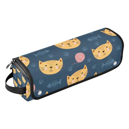 Reise-Werkzeugtasche mit herausnehmbarer hitzebeständiger Matte, abnehmbarer Haarstyling-Zubehör-Organizer für Glätteisen, Glätteisen, Lockenstäbe, Cartoon, niedliches orangefarbenes Kätzchen, von Amooorous