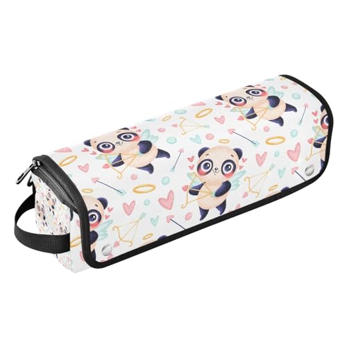 Reise-Werkzeugtasche und hitzebeständige Matte mit Reißverschluss, große Kapazität, Glätteisen, Organizer für heiße Werkzeuge, Lockenstab und Glätteisen, Styler, Cartoon-Amor, Panda, Reisetasche, von Amooorous