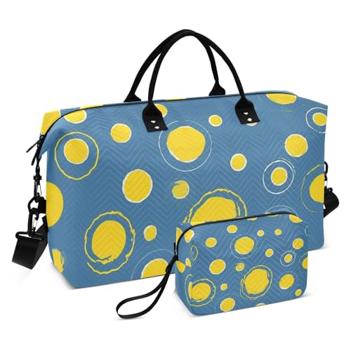 Reisetasche mit gelben Punkten, für Fitnessstudio, Sport, mit Kulturbeutel für Trekking, große Kapazität, Gelbe Punkte, 1 size von Amooorous