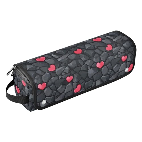 Reisetasche mit schwarzer Steinstruktur, für heiße Haare, mit herausnehmbarer, hitzebeständiger Matte, großes Fassungsvermögen, Organizer für Lockenstab und Glätteisen, flacher Haartrockner, tragbar von Amooorous