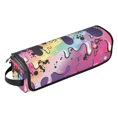 Reisetasche und hitzebeständige Matte mit Reißverschluss, Aufbewahrungstasche für Glätteisen, Glätteisen, Lockenstäbe, helle Farbstreifen, Haar-Accessoires-Organizer, Helle Farbstreifen, 1 Size von Amooorous