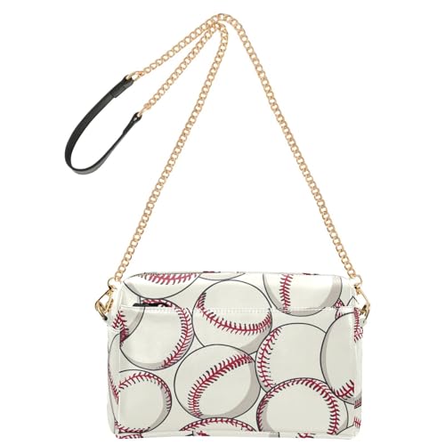 Retro-Baseball-Stil, modische Umhängetasche für Damen, veganes Leder, Umhängetasche, wasserdicht, Schultertasche von Amooorous
