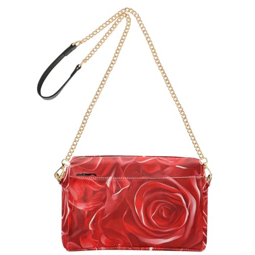 Romantische Valentins-Umhängetasche mit roten Rosen, modische Schultertasche für Damen, veganes Leder, Umhängetasche, wasserdichte Umhängetasche von Amooorous