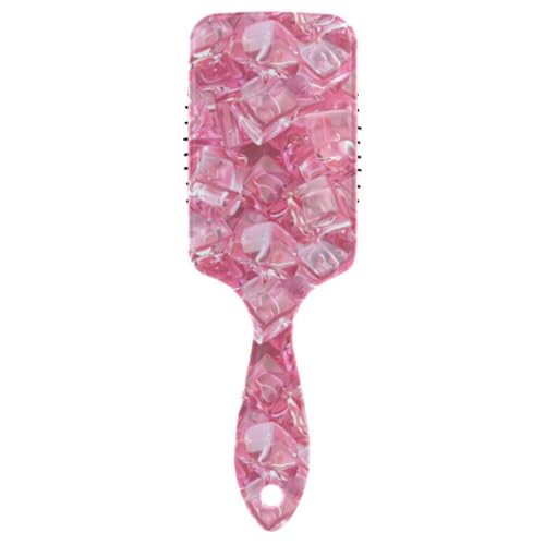 Rosa transparente Eiswürfel, glatte Bürste für Herren, Kopfmassagegerät für lockiges Haar mit ergonomischem Griff, Cepillo para definir rizos von Amooorous