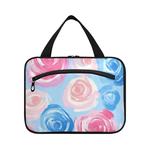 Rose Valentine Hängetaschen für Damen, mit Haken, kompakte Designer-Medizin-Tasche für Reisezubehör, Badezimmer, Cartera para maquillaje L, Hellblau von Amooorous