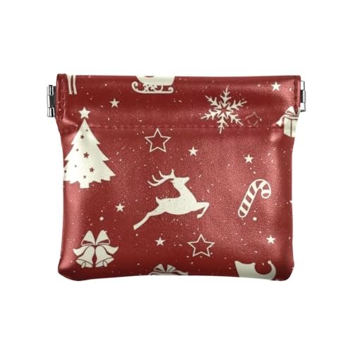 Rot Weihnachten Party Damen Leder Münzbörse Geldbörse Geldbörse Einzigartiges Reisezubehör für Männer Frauen Reisen, Rote Weihnachtsfeier, 1 size von Amooorous