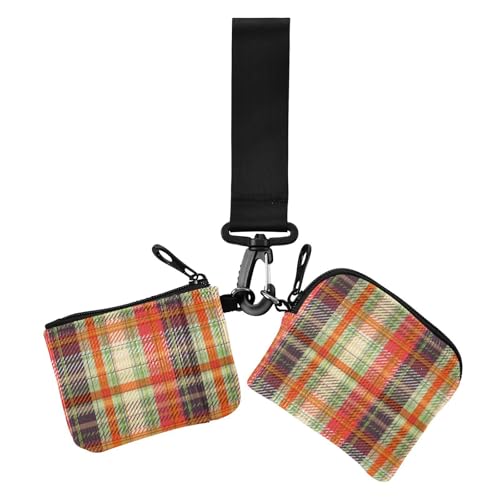 Rot und Grün Weihnachten Plaid Dual Coin Purse Credit Card Holder Wallet Thin Flat ID Card Holders Protector with Keychain for Daily Use 2 Packs, Rot und Grün Weihnachten Plaid, 1 size, Casual von Amooorous