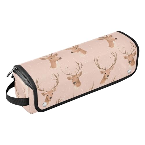 Rotgoldene Weihnachts-Reisetasche für Damen, mit hitzebeständigem Pad, großes Fassungsvermögen, Haar-Werkzeug-Organizer für Glätteisen, Lockenstab, Haartrockner, Haar-Accessoires, Organizer-Matte von Amooorous