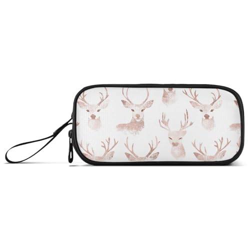 Rotgoldenes Weihnachts-Federmäppchen aus Nylon, großes Fassungsvermögen, College-Federmäppchen, Schreibwaren für Schule, Kinder von Amooorous