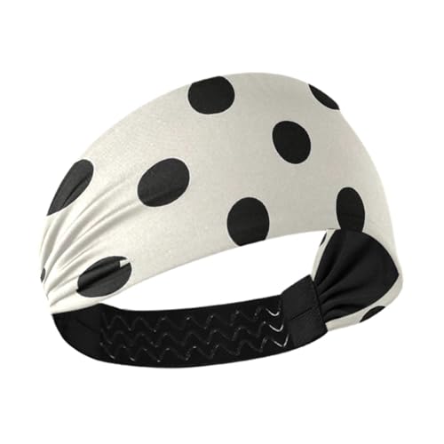 Rutschfeste Stoff-Stirnbänder für Damen, mit Cartoon-Punkten, elastische Schweißbänder für den Kopf zum Waschen des Gesichts, Radfahren, Wandern, Bandas para el cabello deportivas von Amooorous