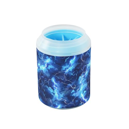 Safari tragbarer Pfotenreiniger-Becher mit weicher Massagebürste, unverzichtbar für alle Haustierbesitzer für Hunde, Katzen, Blau von Amooorous