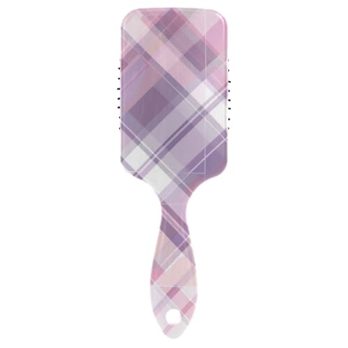 Sanfte Haarbürste für lockiges Haar mit ergonomischem Griff, Pastellrosa und Violett, Schottenkaro, für Herren, entworfen Sanfte Haarbürste für lockiges Haar mit ergonomischem Griff, Pastellrosa und Violett, Schottenkaro, für Herren, entworfen von Amooorous