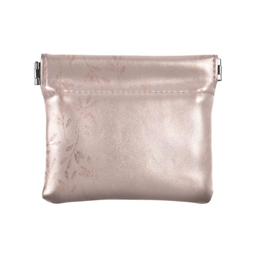 Satin Botanische Textur Pfirsich Damen Leder Münzgeldbörse Geldbörse Portemonnaie Wasserdicht Reisezubehör für Mädchen Damen Handtasche, Satin Botanische Textur Pfirsich, 1 size von Amooorous