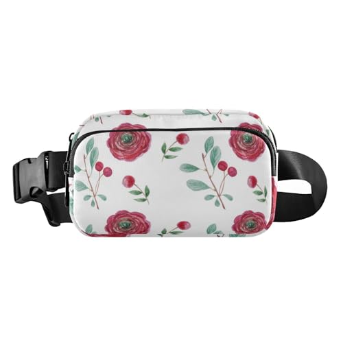 Schlichte rote Blume, trendige Gürteltasche für Männer und Frauen, Mehrzweck-Crossbody-Tasche, Anti-Diebstahl-Hüfttasche mit verstellbarem Gurt für Reisen, Urlaub, Laufen, Einfache rote Blume, 1 size von Amooorous