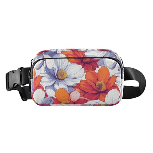 Schöne Bauchtasche mit Frühlingsblumen, für Damen und Herren, wasserabweisend, mit verstellbarem Riemen für Reisen, Einkaufen, Laufen von Amooorous