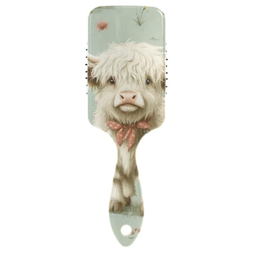 Schottland Cow Fresh Spring niedliche Bürste für Männer, Kopfhautmassage für nasses Haar mit ergonomischem Griff, Cepillos para cabello von Amooorous