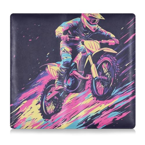 Schutzhülle für Motocross-Fahrrad und Lightning, buntes PU-Leder, Auto-Registrierungs- und Versicherungshalter, Auto-Brieftaschen-Organizer für Ausweis, Führerschein, von Amooorous