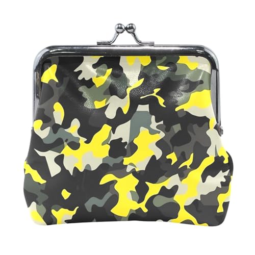 Schwarze Geldbörse aus PU-Leder, Camouflage, klein, einzigartiges Reisezubehör für Damen von Amooorous