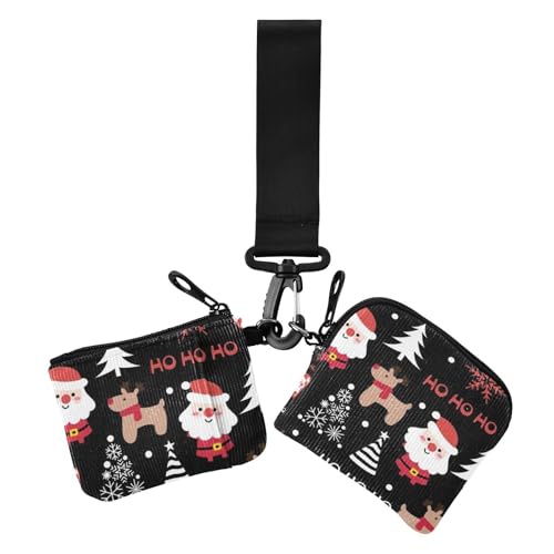 Schwarze Geldbörse für Weihnachten, Party, Kreditkartenetui, Mini-Visitenkartenhalter mit Reißverschlussfach für Damen, 2 Packungen, Schwarze Weihnachtsfeier, 1 size, Casual von Amooorous