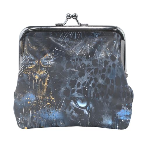 Schwarze Leopardenleder-Münzgeldbörse für Damen, wasserdicht, Mini-Kartenhalter, Geldbörse für Männer und Frauen, Reisen von Amooorous