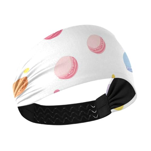 Schweiß-Stirnbänder für Damen, Motiv: Macaron Dots, feuchtigkeitsableitend, dehnbares Schweißband für Laufen, Fitnessstudio, Yoga, Diadema para maquillaje von Amooorous