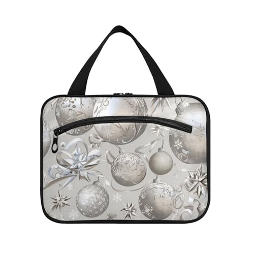 Silberne Weihnachtsglocken-Hängetaschen für Frauen mit Haken, Designer-Make-up-Organizer-Tasche für Damen, Muss, Rucksackreisen, Bolso Viajero para Mujer L von Amooorous
