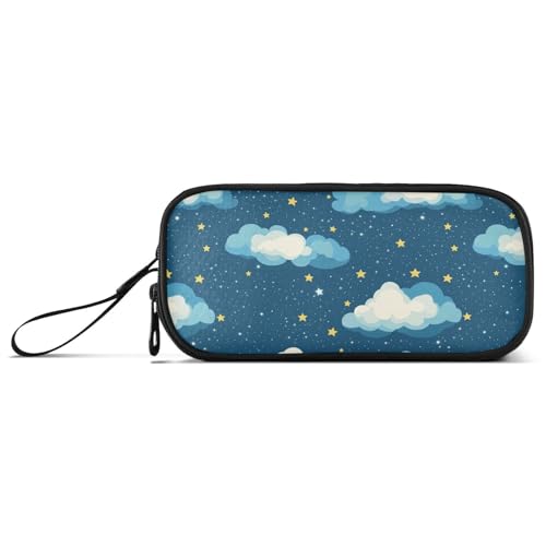 Sky and Stars Modernes Nylon-Federmäppchen mit Reißverschluss, hohe Kapazität, Federmäppchen für Teenager, Schreibwaren-Organizer für Mittelschule und Jugendliche von Amooorous