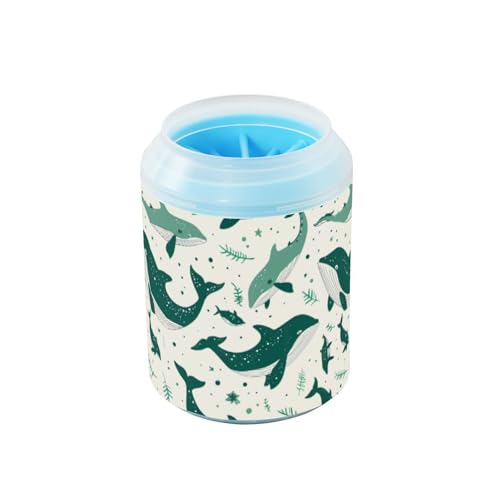 Smaragdgrüner wiederverwendbarer Hunde-Fußreiniger-Becher mit weicher Massagebürste, Badebürste für kleine, mittelgroße Hunde und Katzen, lavadora de patas para perros von Amooorous