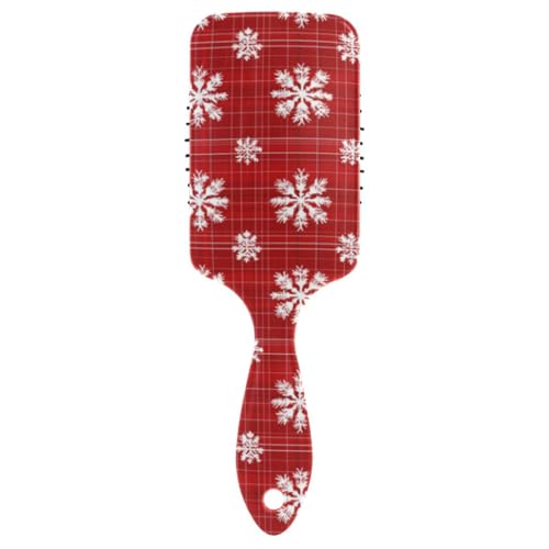 Snowflakes Christmas Plaids Red friendly massaging hair brushes Designed scalp massaging for short hair with Ergonomic handle cepillo para pelo rizado von Amooorous