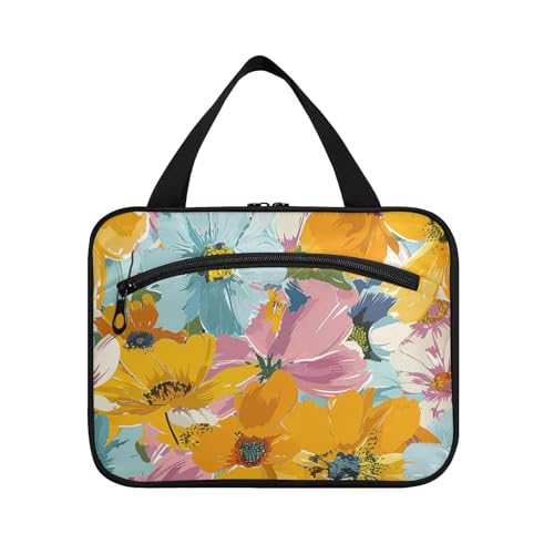 Sommerblumen-Hängetasche für Herren, mit Haken, kompakter Designer-Kosmetik-Organizer für Damen, Badezimmer, Cartera para maquillaje L von Amooorous