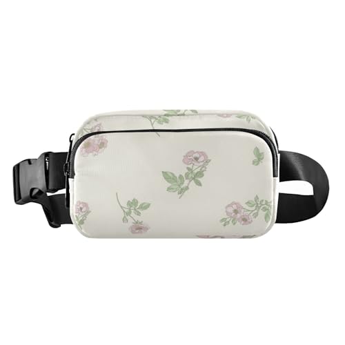 Spring Pfirsich-Umhängetasche, weich, Blumenmuster, niedlich, für Herren und Damen, kleine Crossbody-Tasche mit verstellbarem Gurt, für Radfahren, Wandern, Fitnessstudio, von Amooorous