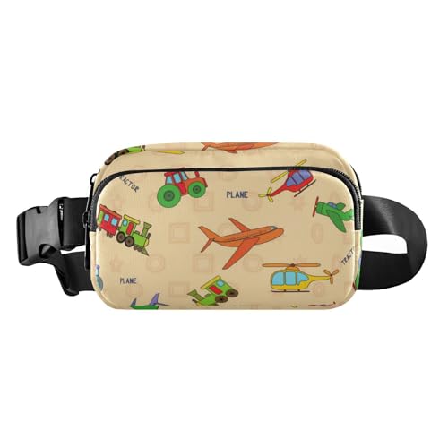 Stylische Bauchtasche für Männer und Frauen, Mini-Crossbody-Tasche, Diebstahlschutz, Hüfttasche mit verstellbarem Gurt, für Workout, Laufen, Wandern, Airliner Flugzeug Hubschrauber Zug Traktor, 1 size von Amooorous