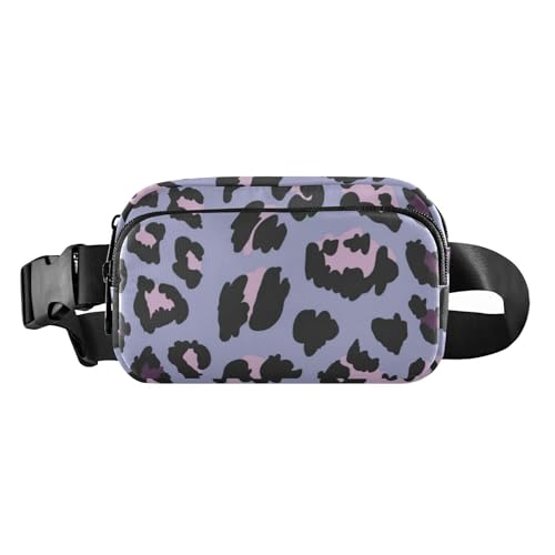 Stylische Gürteltasche für Damen und Herren mit Leopardenmuster, Pfirsichviolett, Mehrzweck-Tragetasche, Reisezubehör, mit verstellbarem Gurt, für Reisen, Laufen, Wandern, Pfirsichvioletter von Amooorous