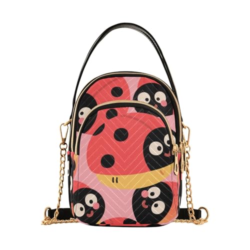 Süße rote trendige Umhängetasche für Damen, Reisen, mit mehreren Taschen, Handtasche für Damen und Erwachsene von Amooorous