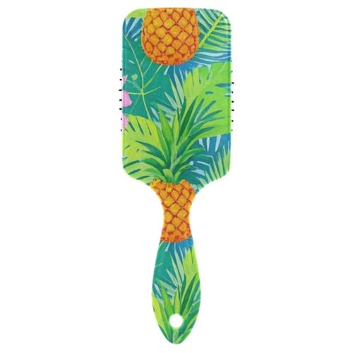 Summer Ananas-Palmblatt-grüne antistatische Haarbürste für Herren, Kopfhautmassage für kurzes Haar, mit ergonomischem Griff, Cepillo para cabello rizado von Amooorous