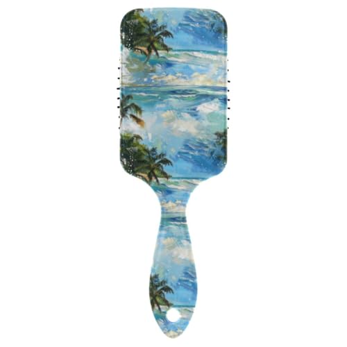 Summer Beach Blue Sea Beautiful Sunshine Green Coconut Trees Wave Surfing Antistatic hairbrush for women Designed head massager scalp for long hair with Ergonomic handle cepillo para Summer Beach Blue Sea Beautiful Sunshine Green Coconut Trees Wave Surfing Antistatic hairbrush for women Designed head massager scalp for long hair with Ergonomic handle cepillo para von Amooorous