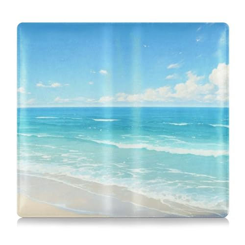 Summer Beach Blue Waves Reiseanzug aus PU-Leder, Auto-Registrierungs- und Versicherungskartenhalter, Auto-Handschuhfach-Organizer für Ausweis, Führerschein, Kontaktinformationskarten von Amooorous