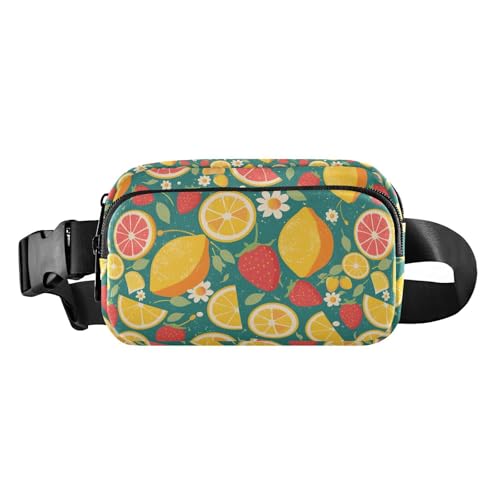 Summer Fresh Fruits Bunte, trendige Hüfttasche für Männer und Frauen, große Kapazität, Schultertasche mit verstellbarem Gurt für Reisen, Urlaub, Laufen von Amooorous