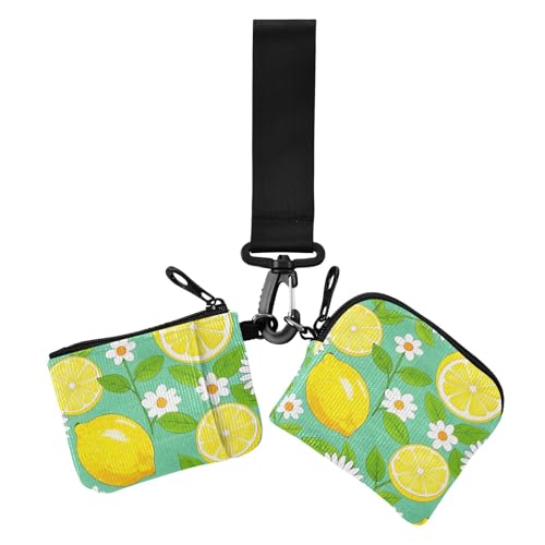 Summer Lemon Daisy Flower Dual Coin Purse Credit Card Holder Wallet Slim Detachable Credit Card Wallet Organizer with Keychain for Woman 2 Packs, Sommerzitrone, Gänseblümchen, 1 size, Casual Summer Lemon Daisy Flower Dual Coin Purse Credit Card Holder Wallet Slim Detachable Credit Card Wallet Organizer with Keychain for Woman 2 Packs, Sommerzitrone, Gänseblümchen, 1 size, Casual von Amooorous