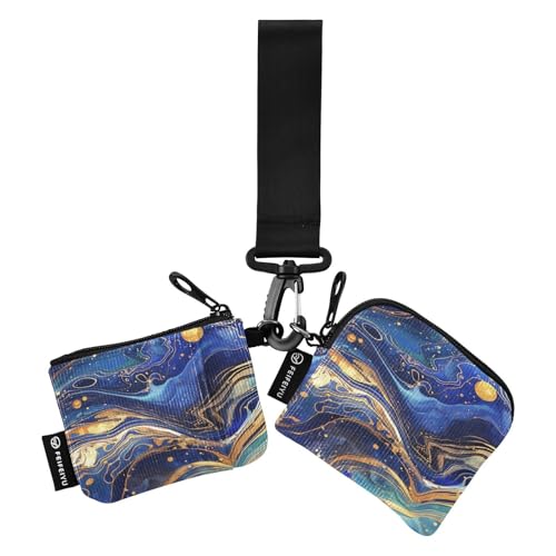 Surrealism A Vast River Of Blue and Gold Stars Damen Münzgeldbörsen Kartenetuis Mini Mode Reißverschluss Münzbörse Geldbörse Geldbörse mit Reißverschlusstasche für Damen 2 Packungen, Surrealismus: Ein von Amooorous