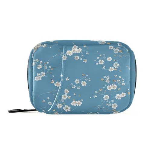 Tablettenbeutel für Ölgemälde und Blumen, mit abnehmbaren Fächern, praktischer Pillen-Organizer, 3 x täglich für Geldbörse, Blau und Weiß Tablettenbeutel für Ölgemälde und Blumen, mit abnehmbaren Fächern, praktischer Pillen-Organizer, 3 x täglich für Geldbörse, Blau und Weiß von Amooorous