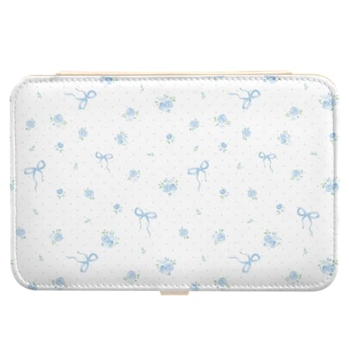 Tragbare Mini-Schmuck-Reiseetui mit Blumenmuster, Reise-Organizer, Schmuck-Reiseetui für Damen, Geschenk für Mädchen von Amooorous