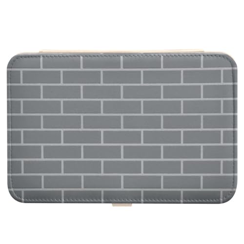 Tragbare Mini-Schmuckschatulle mit grauer Fliesenstruktur, Reise-Schmuck-Organizer, Schmuck-Reiseetui für Frauen für Mädchen, personalisiertes Geschenk von Amooorous