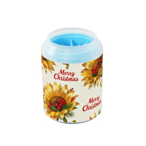 Tragbare Pfotenwaschmaschine mit weicher Massagebürste, für kleine, mittelgroße und große Rassen, Hunde/Katzen, Motiv: Merry Christmas, gelbe Sonnenblume, Limpiador de patas para perros Tragbare Pfotenwaschmaschine mit weicher Massagebürste, für kleine, mittelgroße und große Rassen, Hunde/Katzen, Motiv: Merry Christmas, gelbe Sonnenblume, Limpiador de patas para perros von Amooorous