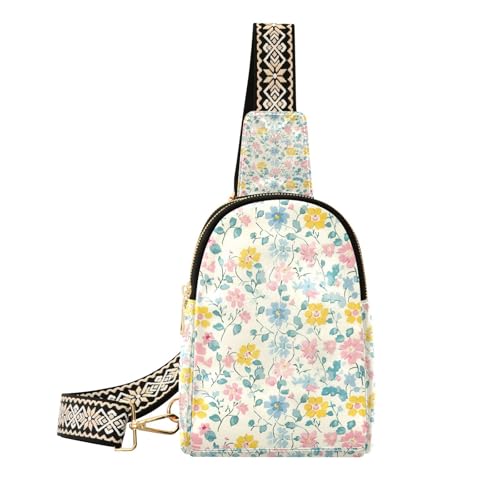 Trendige Brusttasche mit geknautschten Blumen, leichte Tasche für Damen, Crossbody für Reisen, Crushed Flower, 1 size von Amooorous