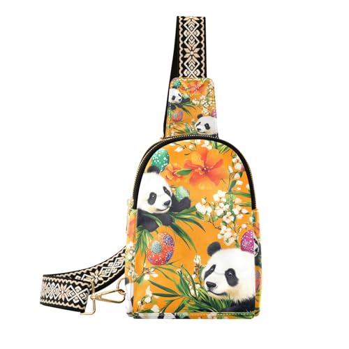 Trendige Cartoon-Ostereier-Panda-Tasche für Herren, modische Reise-Fanny-Tasche für Reisen, Niedlicher Ostereier-Panda, 1 size von Amooorous