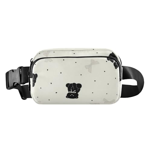 Trendige Gürteltasche mit schwarzem Bär und Schleife, für Damen und Herren, wasserabweisend, Crossbody-Sporttasche mit verstellbarem Gurt, für Reisen, Fitnessstudio, Arbeit, Schwarzer Bär und von Amooorous