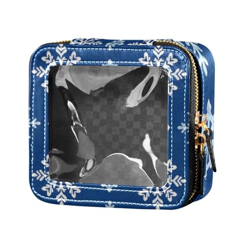 Trendige Make-up-Tasche mit Schneeflocken-Motiv, klein, klein, für Geldbörse, Mini-Make-up-Behälter für Damen von Amooorous