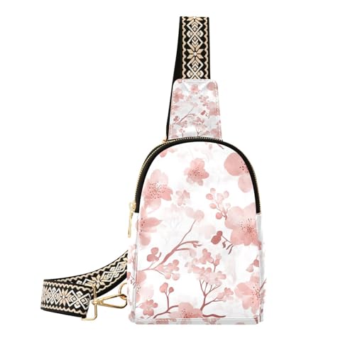 Trendige Pfirsichblüten-Tasche für Herren, wasserdicht, Schultertasche, Bauchtasche zum Wandern, Pfirsichblüte, 1 size Trendige Pfirsichblüten-Tasche für Herren, wasserdicht, Schultertasche, Bauchtasche zum Wandern, Pfirsichblüte, 1 size von Amooorous